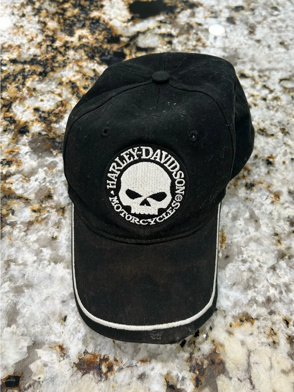 Harley-Davidson Black Cap with White Skull Patch